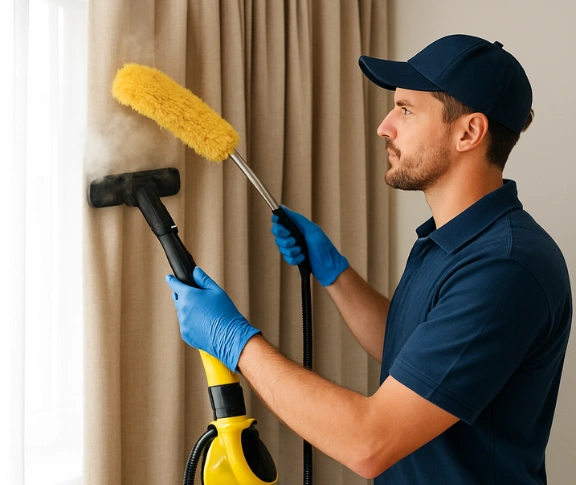Trusted curtain steam cleaning technician Matty Curtain Cleaning horsley-nsw QLD